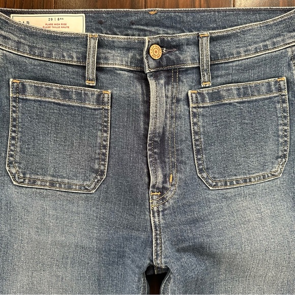 GAP Flare High Rise Blue Denim Jeans with Two Front Pockets -Medium Wash Size 29 - Picture 4 of 16